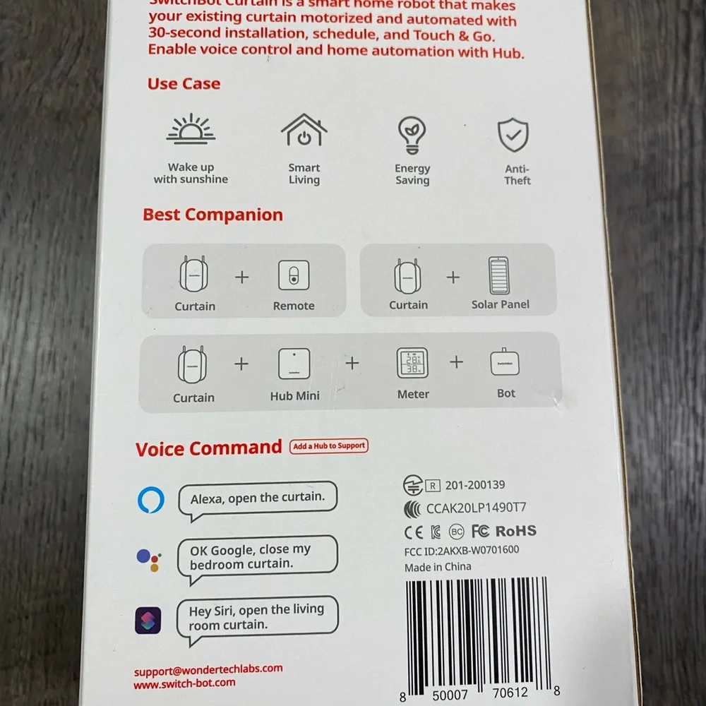 SWITCHBOT CURTAIN Smart Wireless Opener - Black